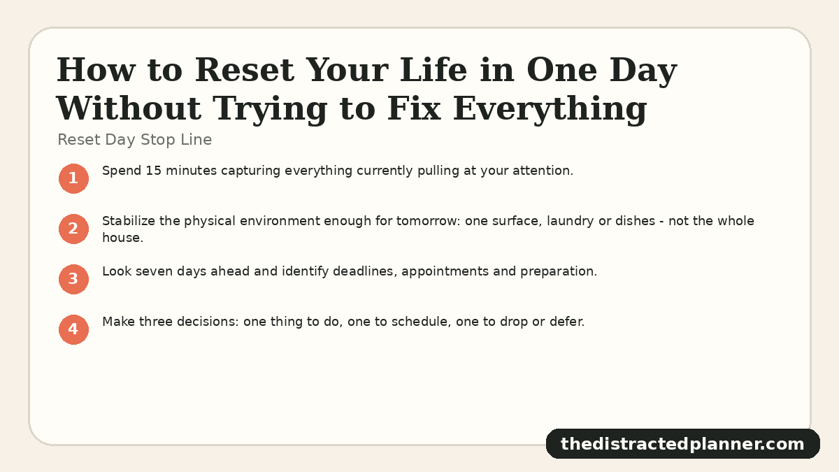 Reset Day Stop Line for life reset, branded by The Distracted Planner